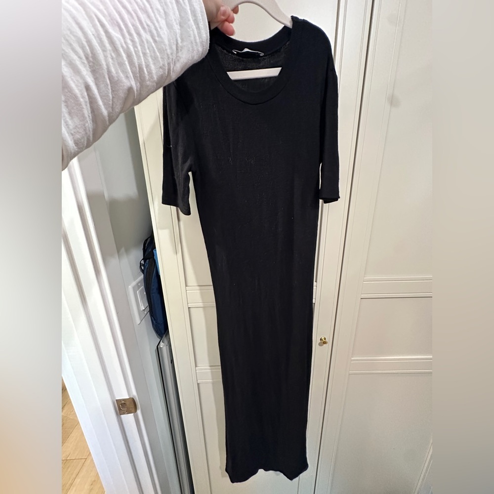Zara ribbed SUPER stretchy Elegant Black Maxi‎ Dress size small